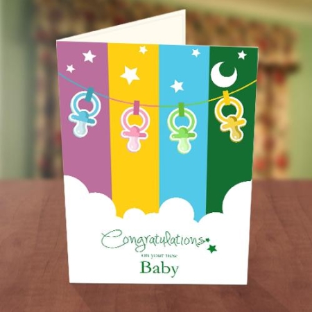 Pacifier Baby Naming Card