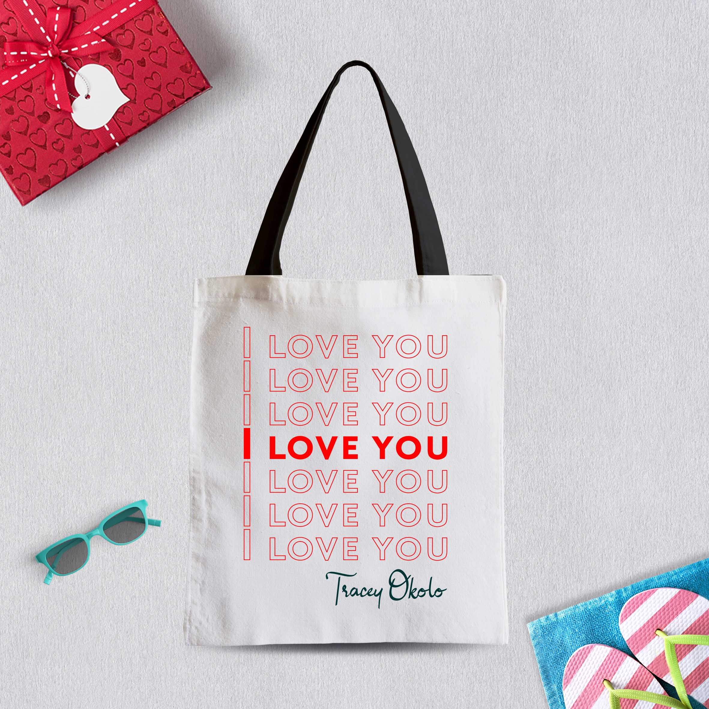 Personalised Love you tote bag – Greetings World